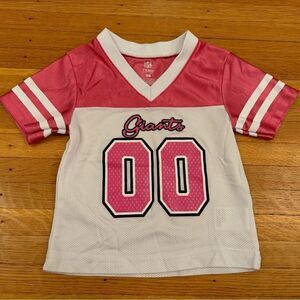 New York Giants NFL white/pink girls short sleeve jersey